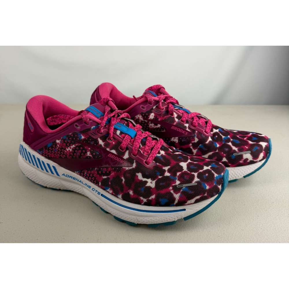 Brooks Adrenaline Sz 10.5. GTS 22 Womens Pink Leopard Running Shoes 1203531B568